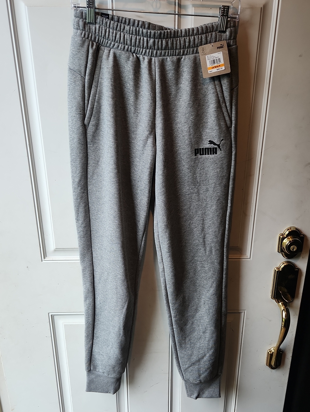 Puma Gray Girls Fleece Jogger Pants